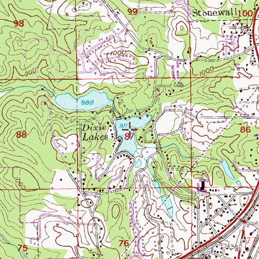 Topographic Map of Dixie Lake Number Two, GA