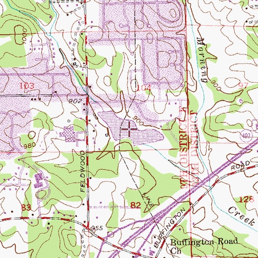 Topographic Map of Lake Feldwood, GA