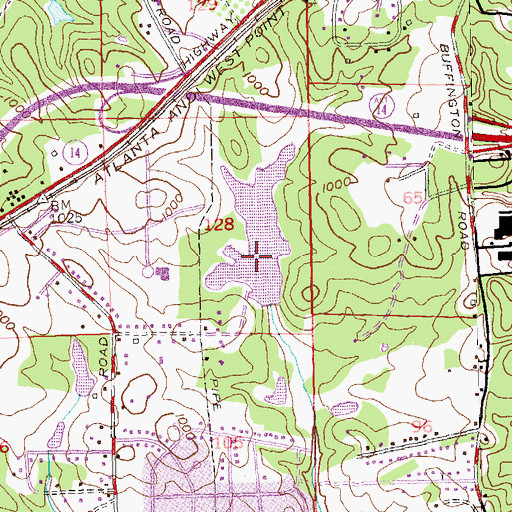 Topographic Map of Morning Creek Lake, GA
