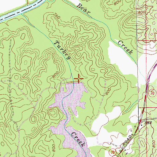 Topographic Map of Carmichel Lake Dam, GA