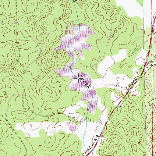 Topographic Map of Carmichel Lake, GA