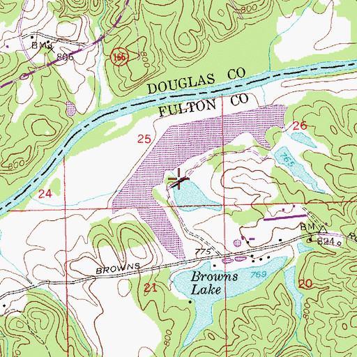 Topographic Map of Mid Lake Dam, GA