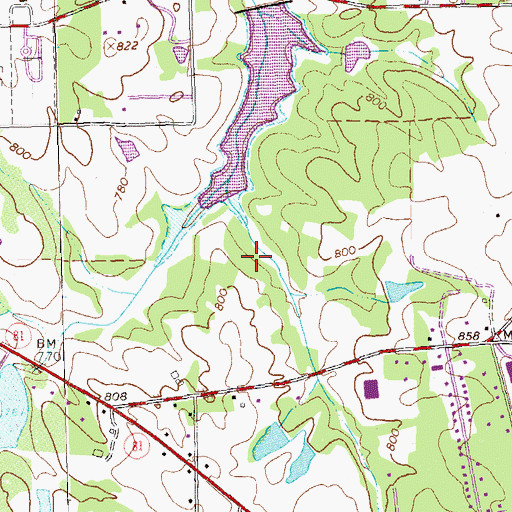 Topographic Map of Hardeman Dam, GA
