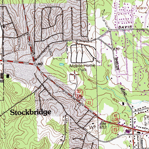 Topographic Map of Askew Lakes-North Lake, GA
