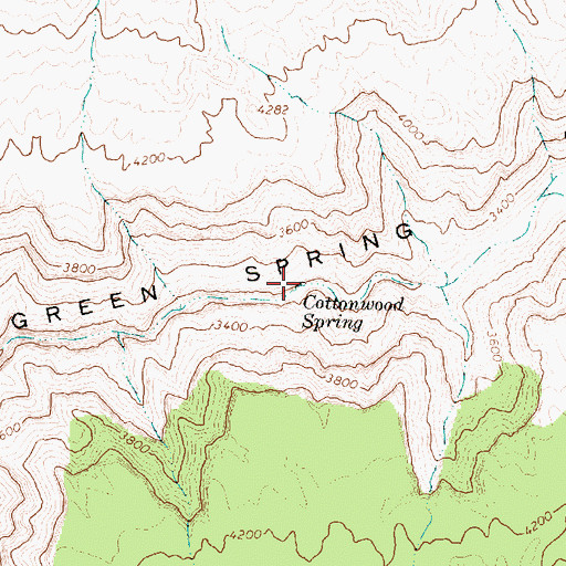 Topographic Map of Cottonwood Spring, AZ