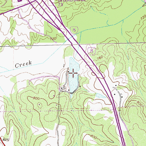 Topographic Map of W C Davis Lake, GA