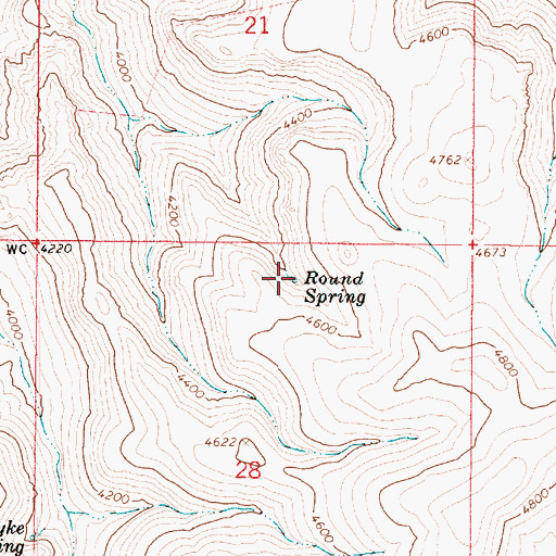 Topographic Map of Round Spring, AZ