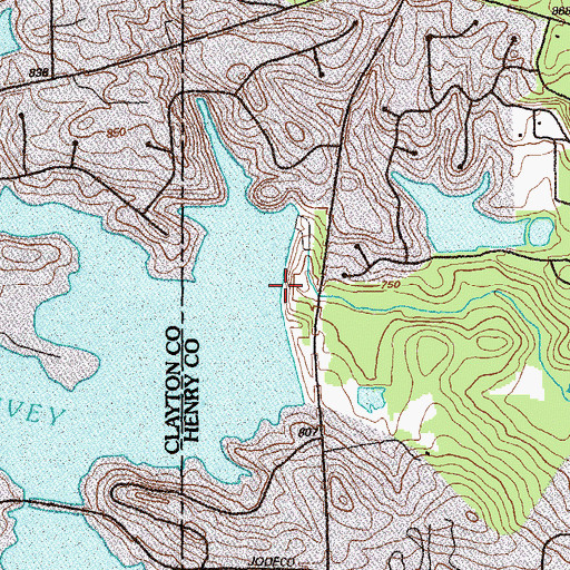 Topographic Map of Lake Spivey Dam, GA