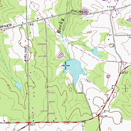 Topographic Map of Boyds Lake Dam, GA