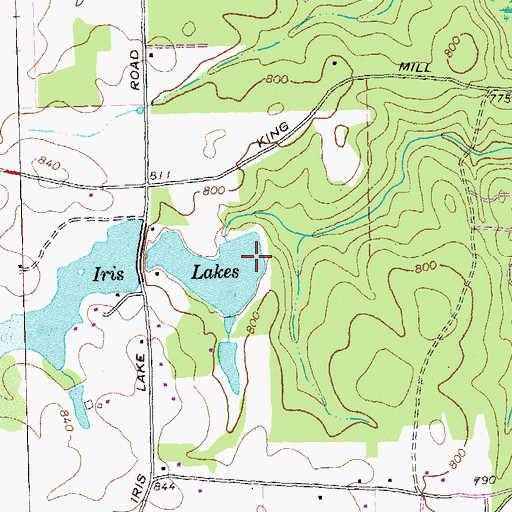 Topographic Map of Iris Lake East Dam, GA