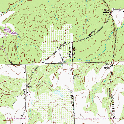 Topographic Map of Dailey Lake, GA