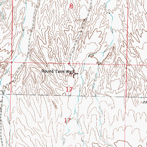 Topographic Map of Round Tank Well, AZ