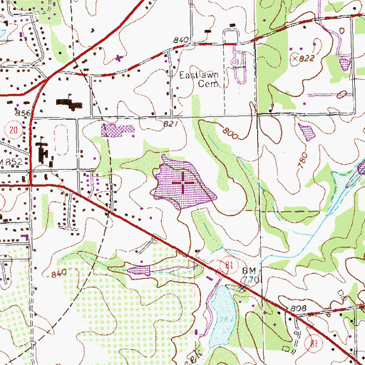 Topographic Map of McGarity Lake, GA