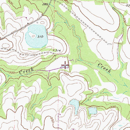 Topographic Map of Carter Lake, GA