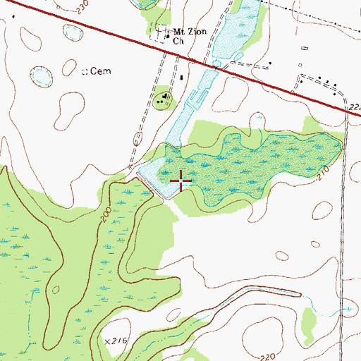 Topographic Map of McClendon Lake Dam, GA
