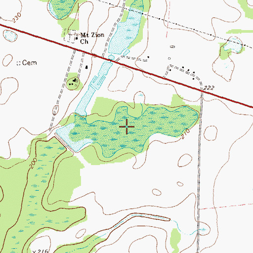 Topographic Map of McClendon Lake, GA