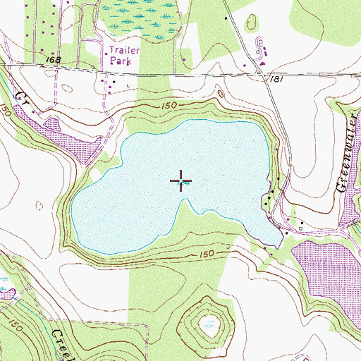 Topographic Map of Whitewater Club Lake, GA