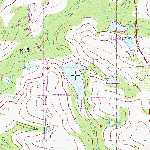 Topographic Map of Bridge Creek Structure Number Eight Lake, GA