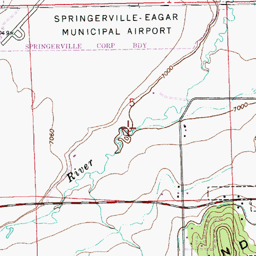 Topographic Map of Round Valley, AZ