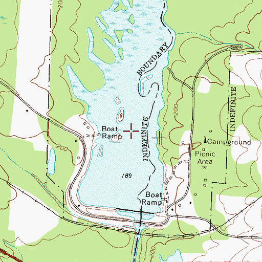 Topographic Map of Reed Bingham Park Lake, GA