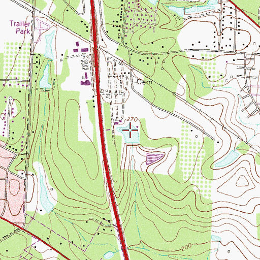 Topographic Map of Powell Lake, GA