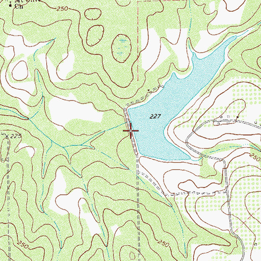 Topographic Map of Bricknell Lake Dam, GA
