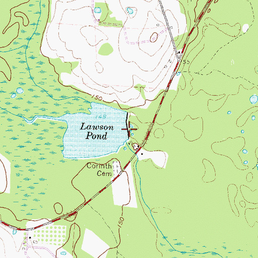 Topographic Map of Lawson Pond Dam Number One, GA
