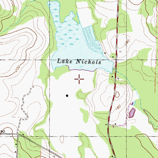 Topographic Map of Lake Nichols Dam Number One, GA