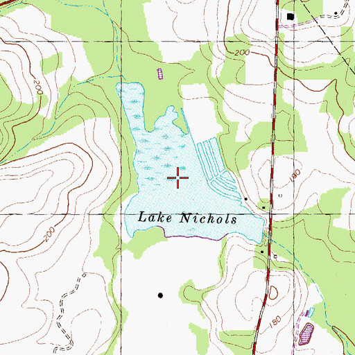 Topographic Map of Lake Nichols, GA