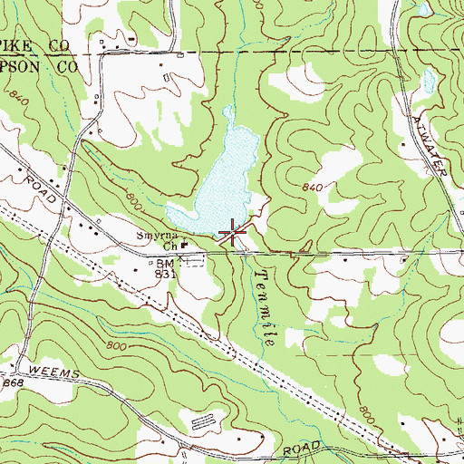 Topographic Map of Potato Creek Watershed Dam Number Six, GA