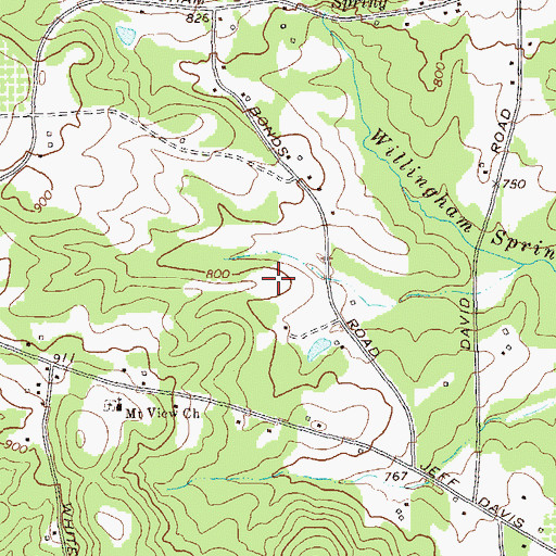 Topographic Map of Franklin Lake Dam, GA