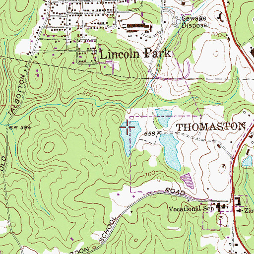 Topographic Map of Copper Hill West Lake Dam, GA