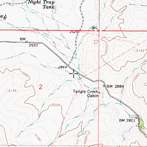 Topographic Map of Roundtree Canyon, AZ
