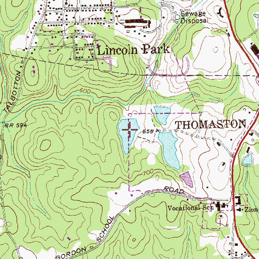 Topographic Map of Copper Hill West Lake, GA