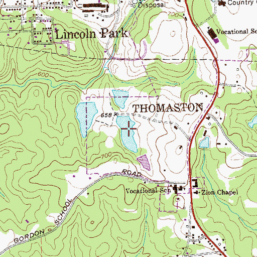 Topographic Map of Copper Hill East Lake, GA