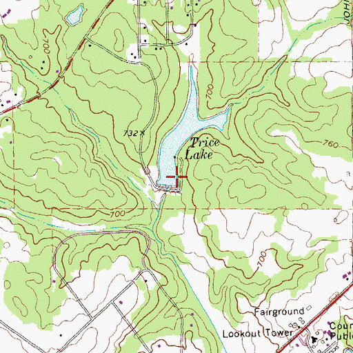 Topographic Map of Trice Dam, GA