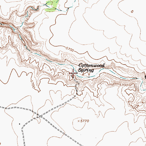 Topographic Map of Cottonwood Spring, AZ