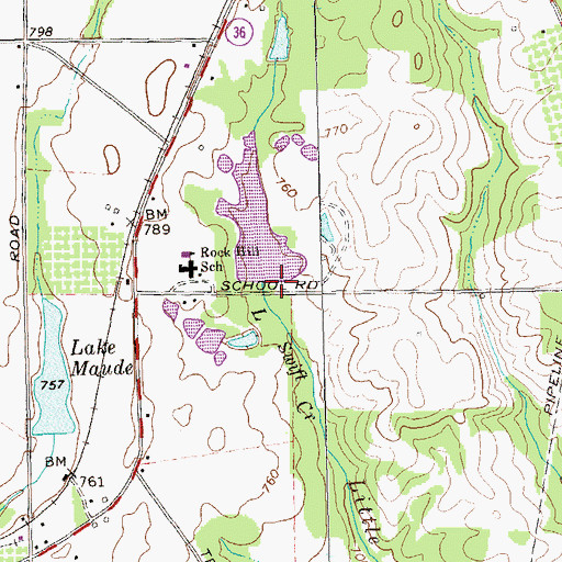 Topographic Map of Bickley Dam, GA