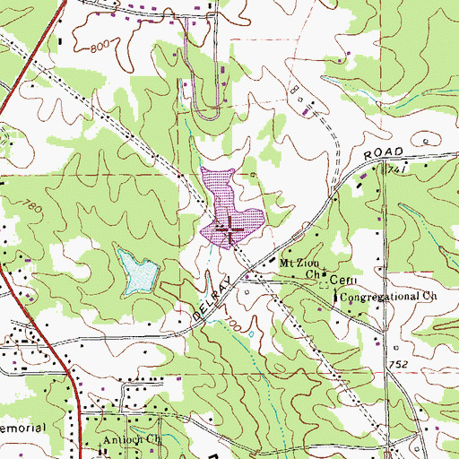 Topographic Map of Pasley Dam, GA