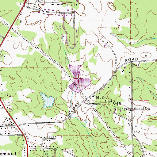 Topographic Map of Pasley Lake, GA