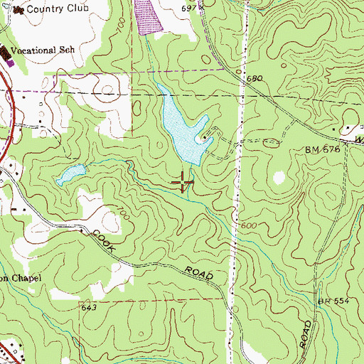 Topographic Map of Upson County Sportsmens Club Lak, GA