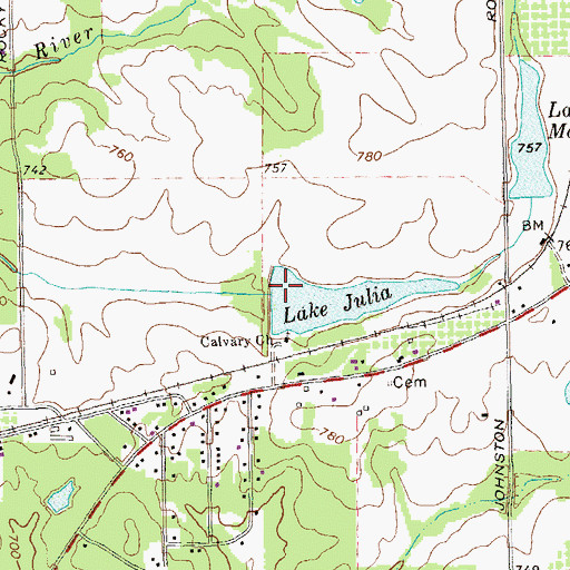Topographic Map of Lake Julia Dam, GA