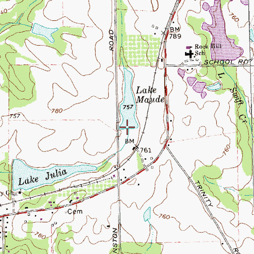 Topographic Map of Lake Maude Dam, GA