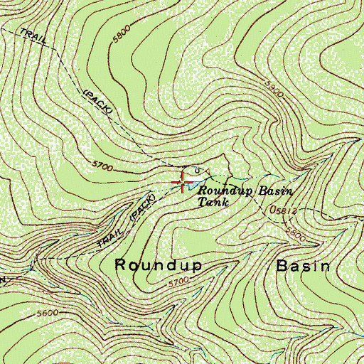 Topographic Map of Roundup Basin Tank, AZ