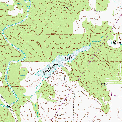 Topographic Map of Mathews Lake, GA