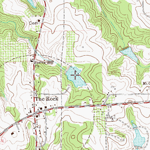 Topographic Map of McGehee Lake, GA