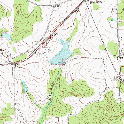 Topographic Map of Nash Dam, GA