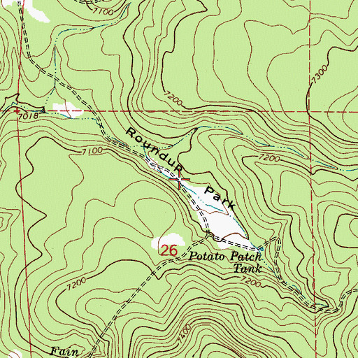 Topographic Map of Roundup Park, AZ