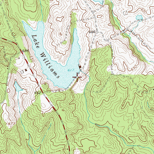 Topographic Map of Lake Williams Dam, GA