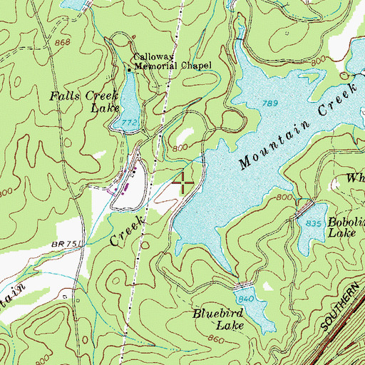 Topographic Map of Mountain Creek Lake Dam, GA